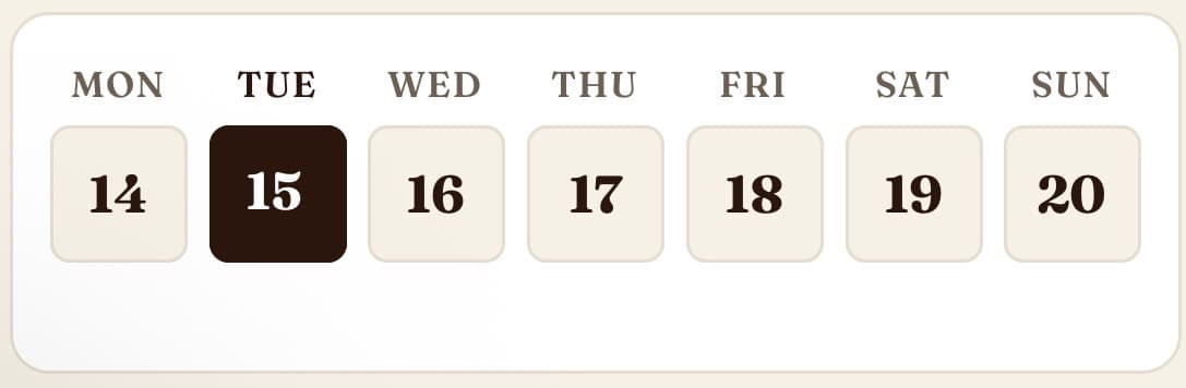 Dineroo week calendar with Tuesday selected